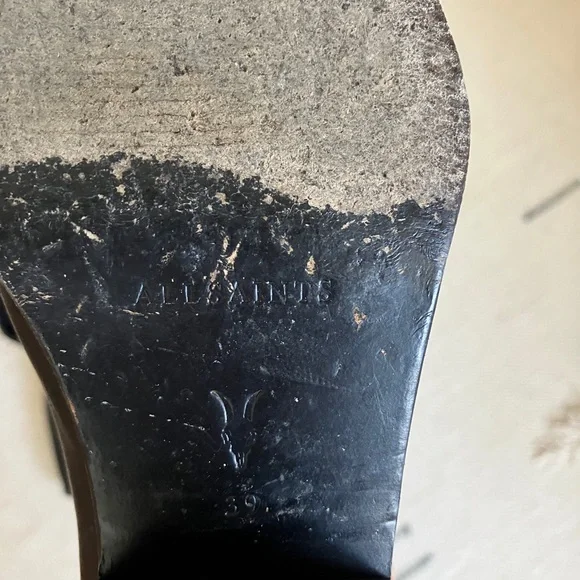 Allsaints Black Western Boot Zipper Back - Picture 2 of 3